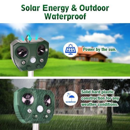 Ultrasonic Mouse Repeller Outdoor Solar Animal Repeller Infrared Sensor Flash Bird Repeller