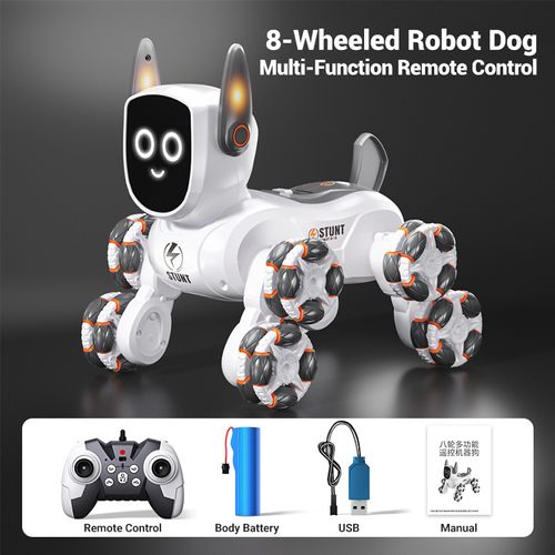 Q193 intelligent voice mechanical dog gesture sensor remote control toys eight wheel four-wheel drive stunt transforming car
