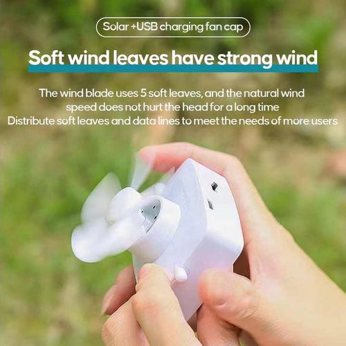 Solar plus usb rechargeable fan hat tide cool baseball sun hat