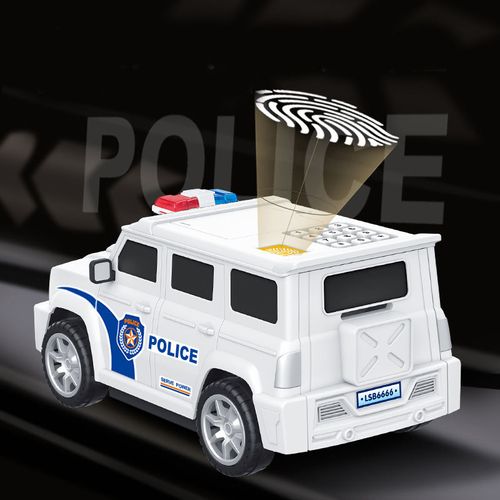 Intelligent fingerprint touch with combination lock multifunctional children's toys police car deposit box