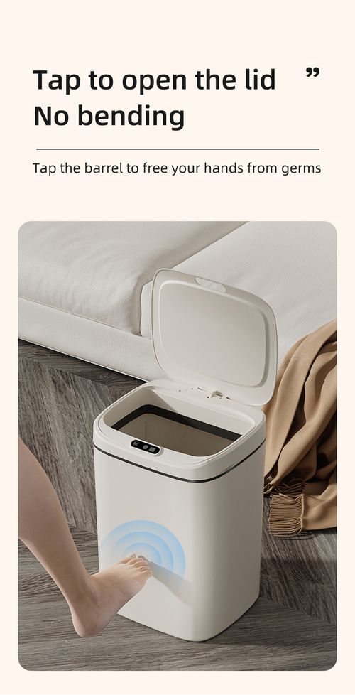 Smart Trash Can Thick ABS Smart Sensor Rechargeable Battery Kitchen Bedroom Automatic Trash Can