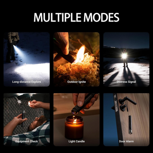 High voltage arc defense flashlight strong light burst flash SOS signal telescopic zoom rechargeable flashlight