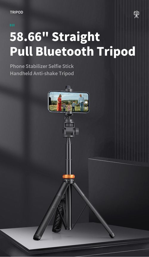 Foldable mobile stand tripod wireless selfie stick with shutter bluetooth, 360 degree rotation free shooting