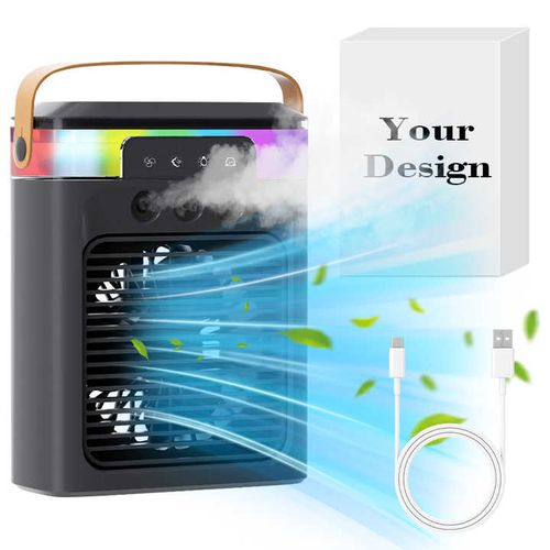 Seven-color night light mini small air conditioner with humidifier