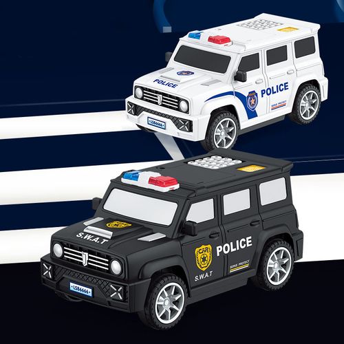 Intelligent fingerprint touch with combination lock multifunctional children's toys police car deposit box