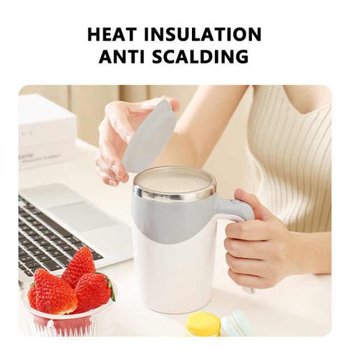 Smart Self-Stirring Coffee Mug Portable 304 Stainless Steel with Handle and Lid