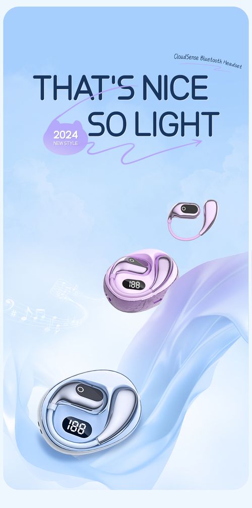 Smart Bluetooth Headset Digital Display True Wireless Headset Sports Ear Hook Headset