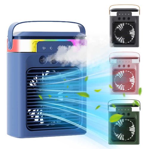Seven-color night light mini small air conditioner with humidifier