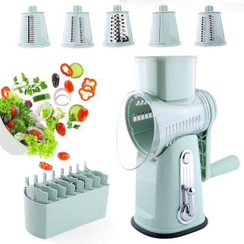 Multifunctional Shredder 5-in-1 Stainless Steel Rotary Cheese Shredder with Non-Slip Handle for the Kitchen