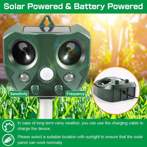 Ultrasonic Mouse Repeller Outdoor Solar Animal Repeller Infrared Sensor Flash Bird Repeller