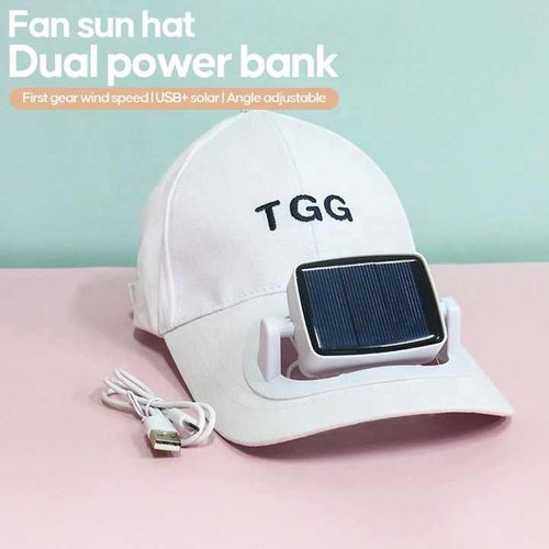Solar plus usb rechargeable fan hat tide cool baseball sun hat