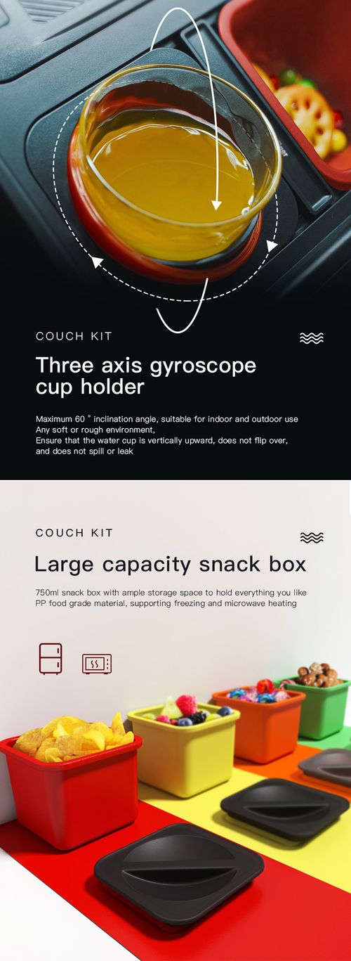 Tray - drink and snack sofa organizer with armrests, table with cell phone holder, TV remote storage and organizer - for living room, RV and car, outdoors.