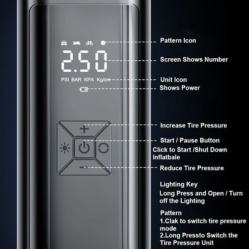 Car inflatable pump car portable intelligent wireless digital display pump multifunctional tire emergency air pump