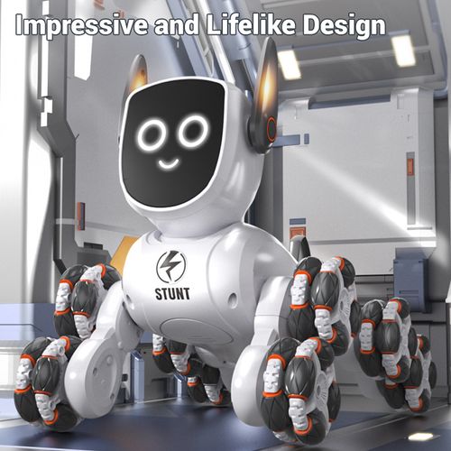 Q193 intelligent voice mechanical dog gesture sensor remote control toys eight wheel four-wheel drive stunt transforming car