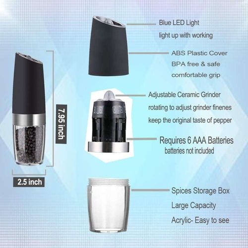 Electric Pepper Mill Pepper Sea Salt Powder Gravity Sensor Automatic Grinding Machine