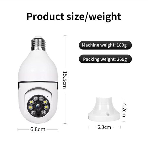 Intelligent 360 panoramic CCTV wireless network camera PTZ bulb camera