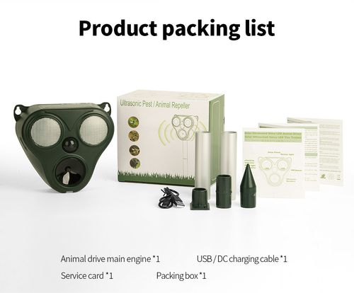 Ultrasonic Mouse Repeller Outdoor Solar Animal Repeller Infrared Sensor Flash Bird Repeller