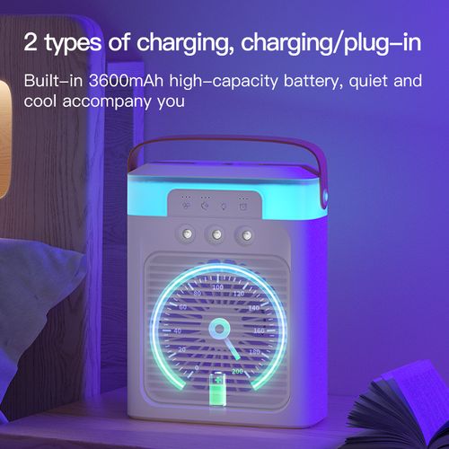 Seven-color night light mini small air conditioner with humidifier