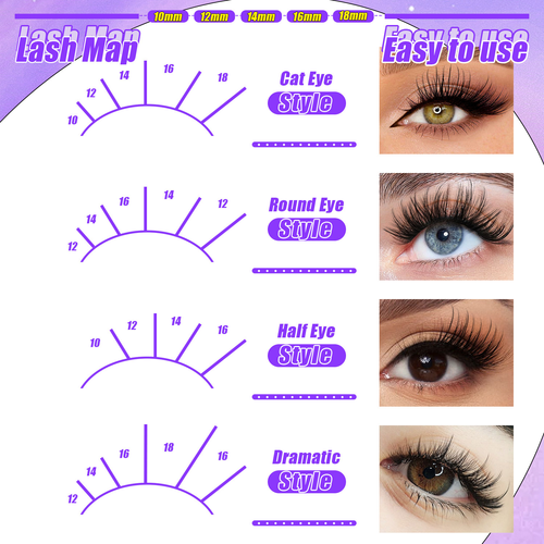 At-Home Lash Extension Kit: Curved Tweezers, Dual-Brush, Easy Application – EMAYOME