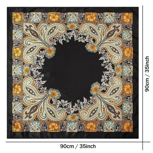 4PCS-Set 35'' Printed Square Head Scarf Neck Scarves for Women Silk Like Hair Kerchief Bandanas Neck Scarf Sleeping Head Wraps Hair Band Headscarf Female Hair Accessories
