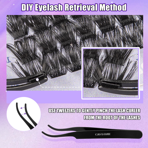 At-Home Lash Extension Kit: Curved Tweezers, Dual-Brush, Easy Application – EMAYOME