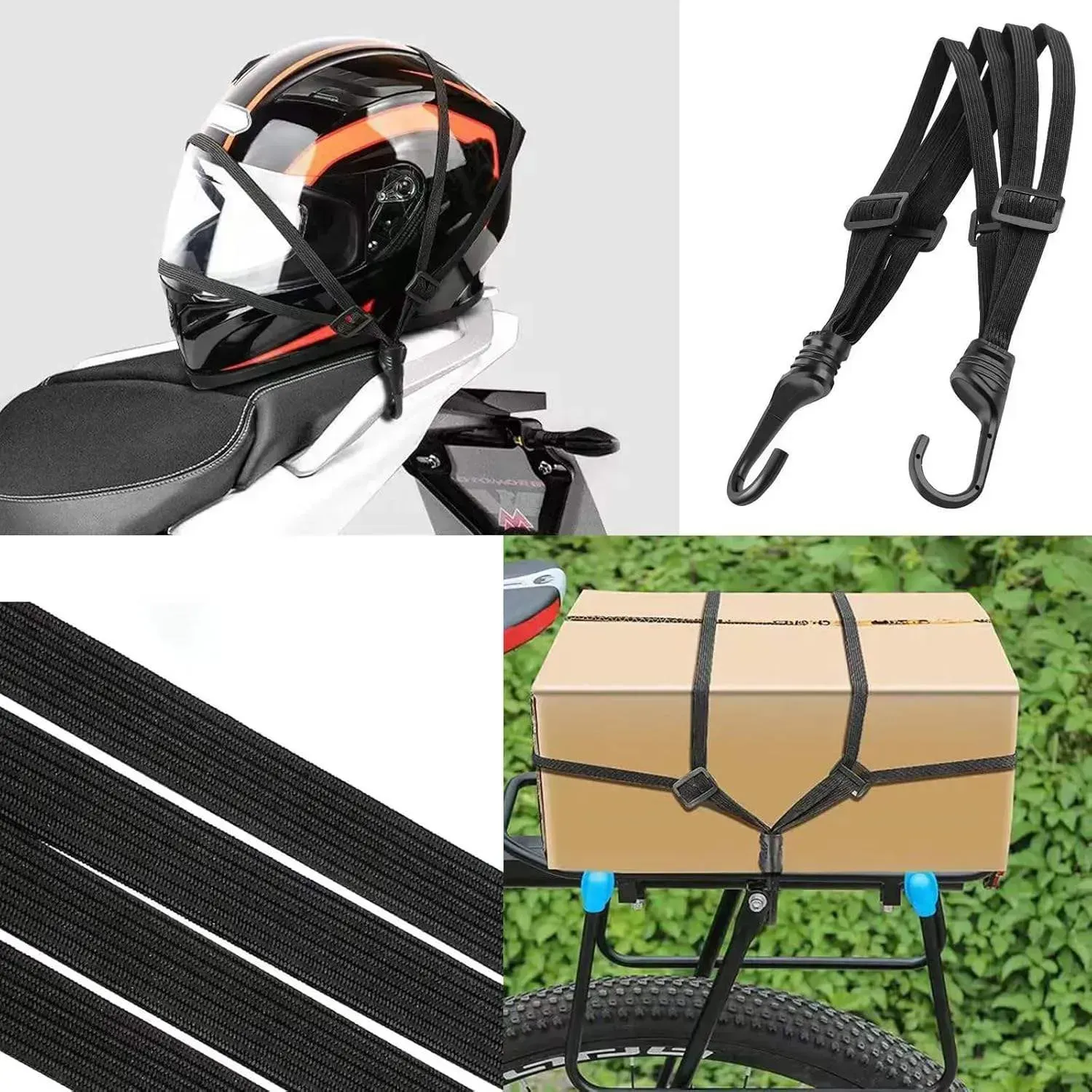 Keep Your Gear Secure on Rides – Motorcycle & E-Bike Elastic Straps!