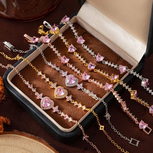 Ins Style 2Pcs Butterfly Heart Shiny Bracelet, Gold Rose Gold Minimalist Luxury Sister Friendship Hand Jewelry