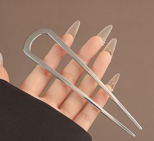 U-shaped metal hair pin, light luxury alloy hair stick, bun updo holder