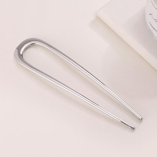 U-shaped metal hair pin, light luxury alloy hair stick, bun updo holder
