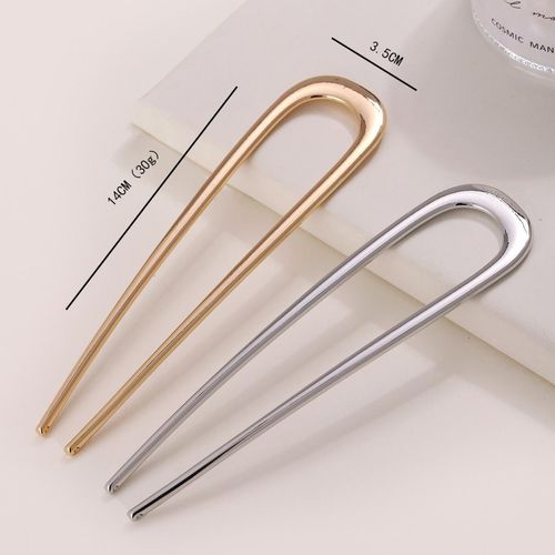 U-shaped metal hair pin, light luxury alloy hair stick, bun updo holder