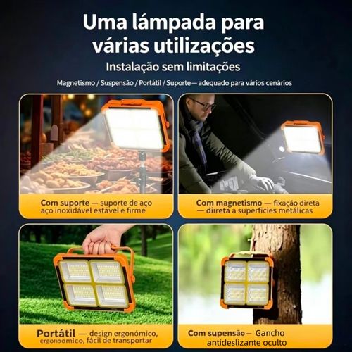 🛵Entrega gratuita em Luanda🛵Lâmpada de iluminação solar, iluminação multifuncional ao ar livre, iluminação de emergência