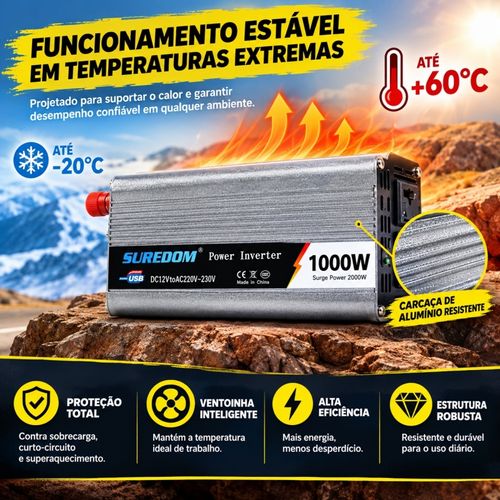 🏠Entrega gratuita em Luanda🏠Inversor de carro, adequado para carregamento ao ar livre, cortes de energia temporários, iluminação