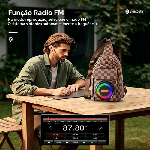 🛵Entrega gratuita em Luanda🛵Mochila para música, coluna multifunções, subwoofer, transmissão Bluetooth, qualidade de som Hi-Fi.
