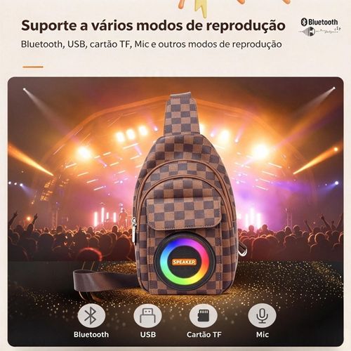 🛵Entrega gratuita em Luanda🛵Mochila para música, coluna multifunções, subwoofer, transmissão Bluetooth, qualidade de som Hi-Fi.