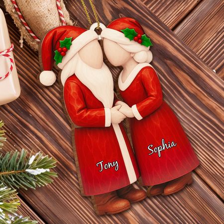 Celebrate The Joy And Magic Of The Holiday Season, Santa Outfits - Personalized Custom Wood Ornament, Custom Shaped