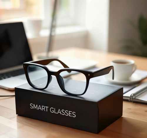 Unisex Smart Glasses – Bluetooth Sports Fashionable Sunglasses with Music & Call Headphone Function & Replaceable Clear Lenses