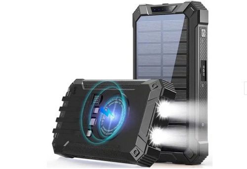 Solar Power Bank 20000mAh 10W Bidirectional Fast Charging | Digital Display for Battery Level Visibility, Slim & Portable, Compatible with Phones & Tablets, Ideal for Camping, Hiking & Emergency Use