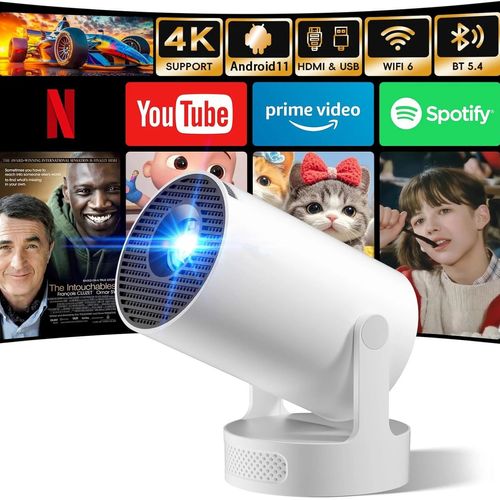 New Short-Throw HY300Ultra 4K Ultra HD Projector – Portable Compact Android Projector for Home Use