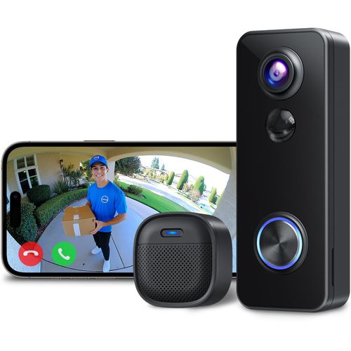 Wireless Video Doorbell 180 Full View 2 Way Talk Battery Powered Security for African Homes Alexa Google Home Human Detection Local Cloud Storage