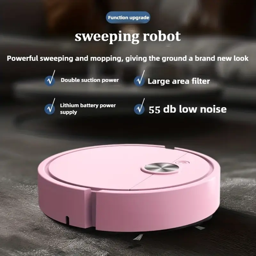 1pc Rechargeable Floor Cleaning Robot - Low Noise, Dual-Sided Brushes for Deep Edge Fitting,