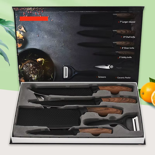 Hot Sell🔥🔥New six-piece stainless steel kitchen fruit peeler knife set in a gift box