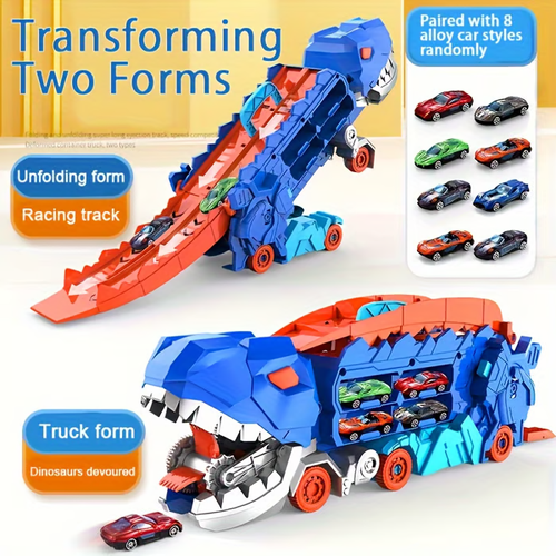 Hot Sell 🔥🎁Transport Dinosaur Truck with Foldable Sliding