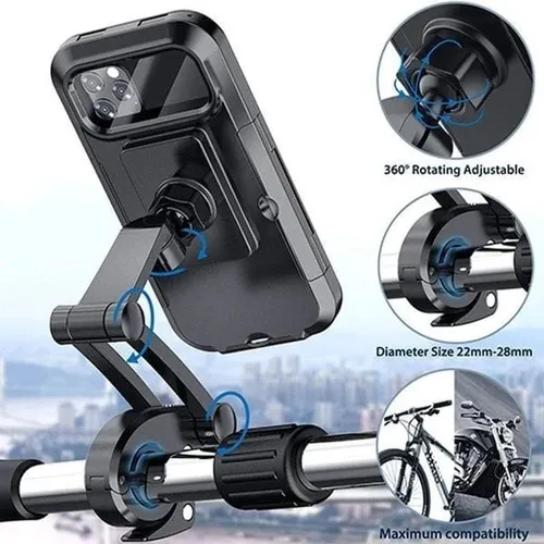 Waterproof phone holder for bicycles and motorcycles