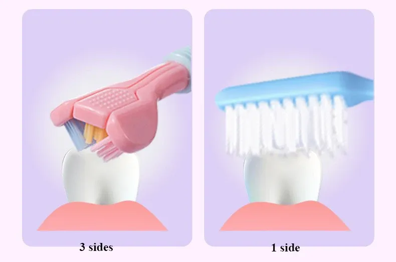 Triple-Sided Soft Hair Toothbrush