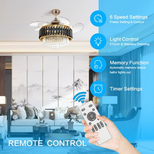 Crystal Ceiling Fan Light