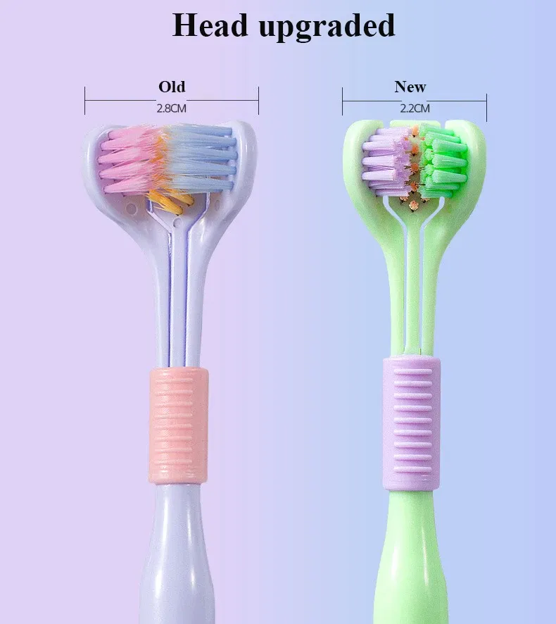 Triple-Sided Soft Hair Toothbrush