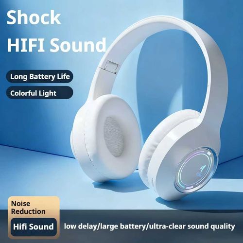 NEWMSNR subwoofer 360° Wireless Bluetooth Headphones Colorful Light Headset Sports Gamer Earphone