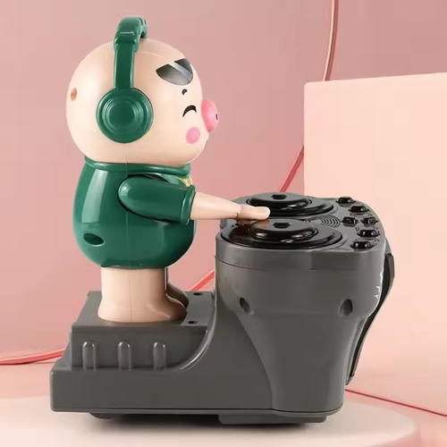 DJ Pig Electric Cartoon Piggy Dolls Disc Swing With Lights Music Toys for Boy Girl Christmas Gifts Children's Dancing Rock