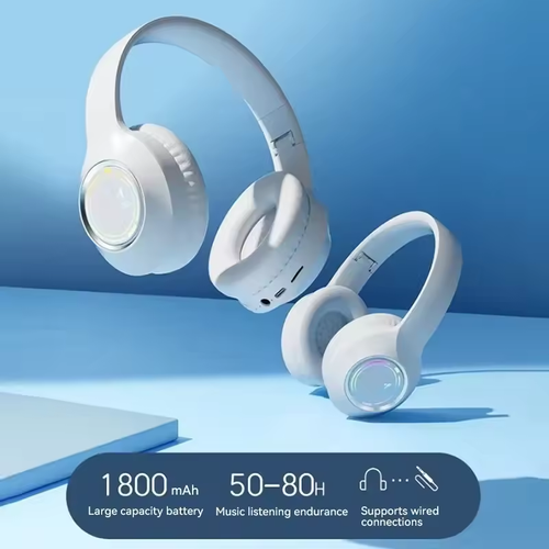 NEWMSNR subwoofer 360° Wireless Bluetooth Headphones Colorful Light Headset Sports Gamer Earphone