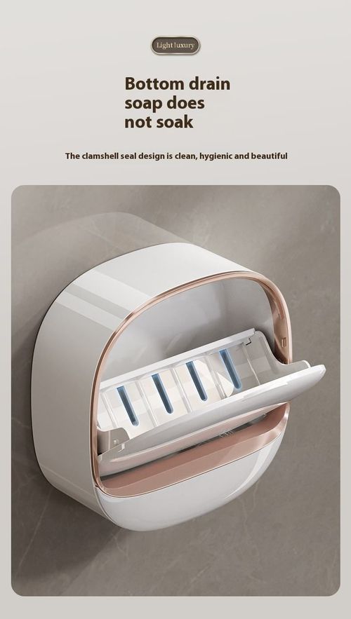 Modern exquisite best-selling wall-mounted soap rack luxury foldable soap storage box with drainage design and adhesive buckle. Buy one get one free, two pieces in total. (Colors are randomly matched)